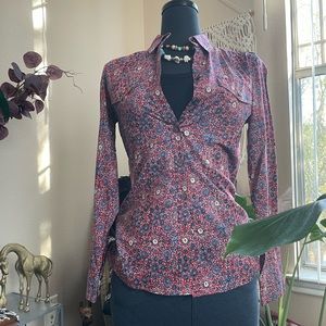 Banana Republic Long Sleeve Abstract Floral Print Shirt
